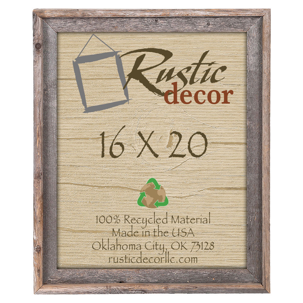 16x20 Rustic Reclaimed Barn Wood Signature Wall Frame - Rustic Decor